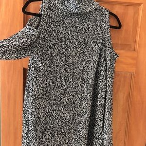 Silver and Black Cold Shoulder Sweater